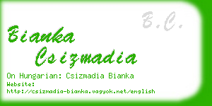 bianka csizmadia business card